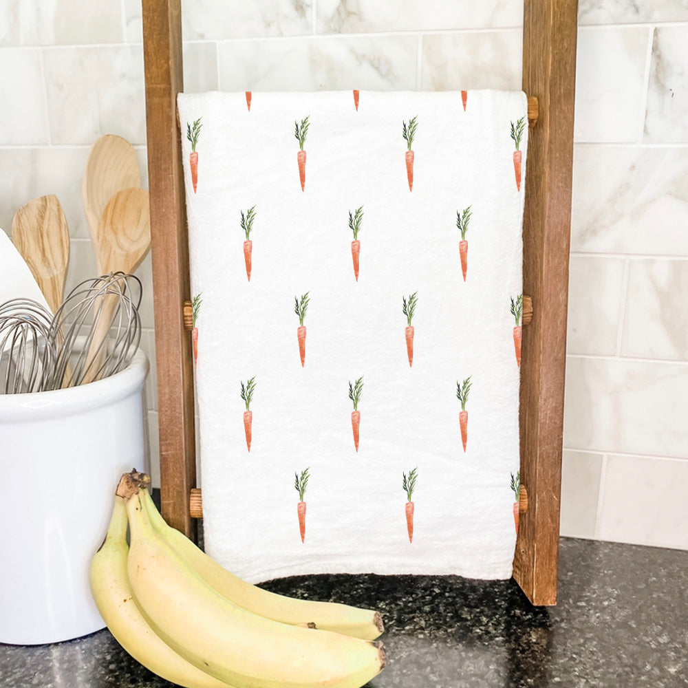 Cotton towel with carrot print