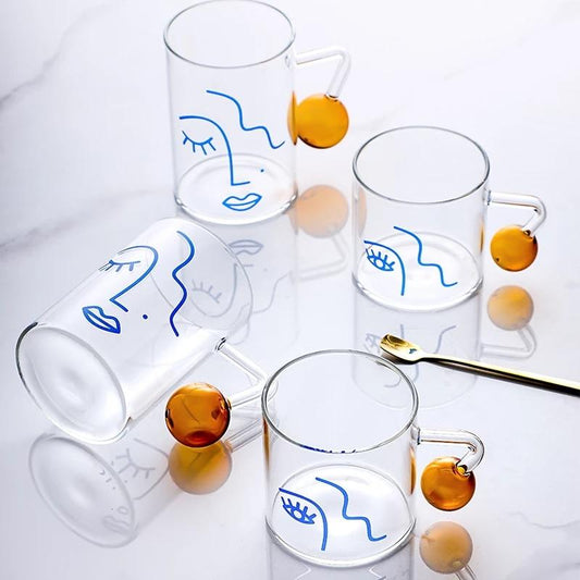 Abstract Glass Mug - Available As Set